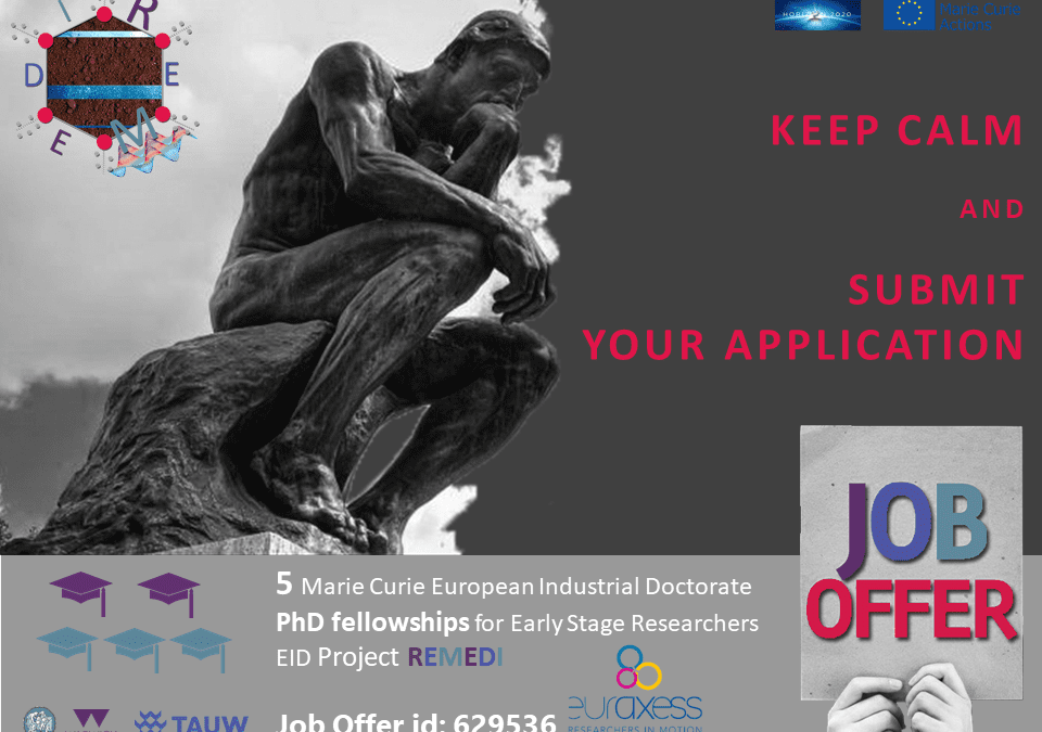 Disponibili 5 Borse di Dottorato Industriale per Early Stage Researchers – Progetto REMEDI H2020
