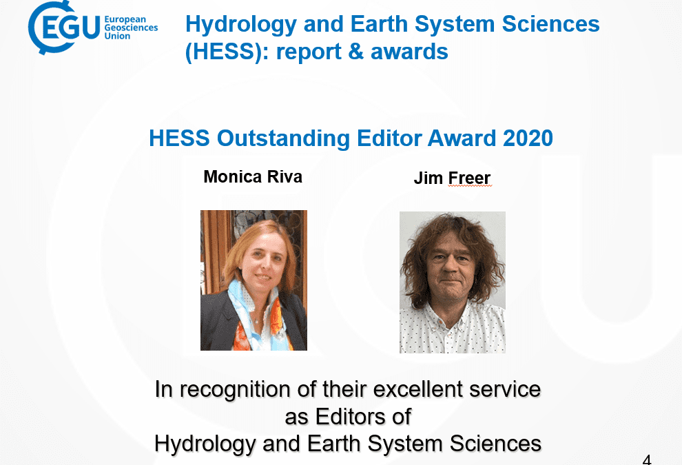 HESS Outstanding Editor Award: Congratulazioni alla professoressa Monica Riva!