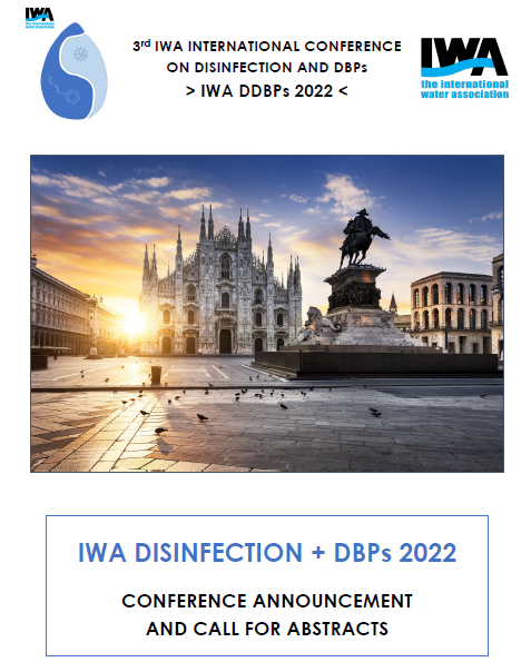 3rd IWA International Conference on Disinfection and DBPs 2022: call for abstract!