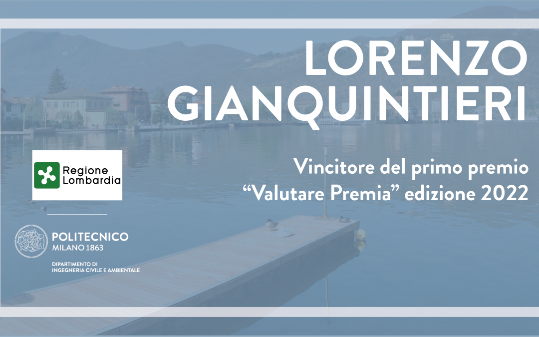 Lorenzo Gianquintieri vincitore del primo premio “Valutare Premia” 2022