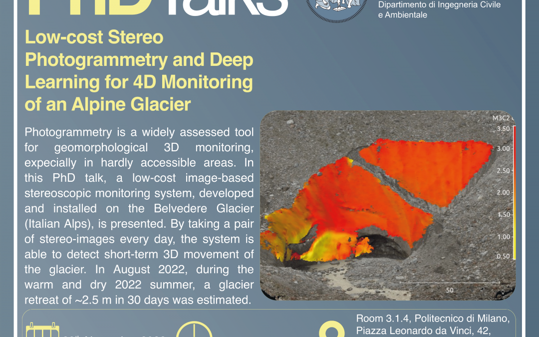 PhDTalks | Low-cost Stereo Photogrammetry and Deep Learning for 4D Monitoring of an Alpine Glacier