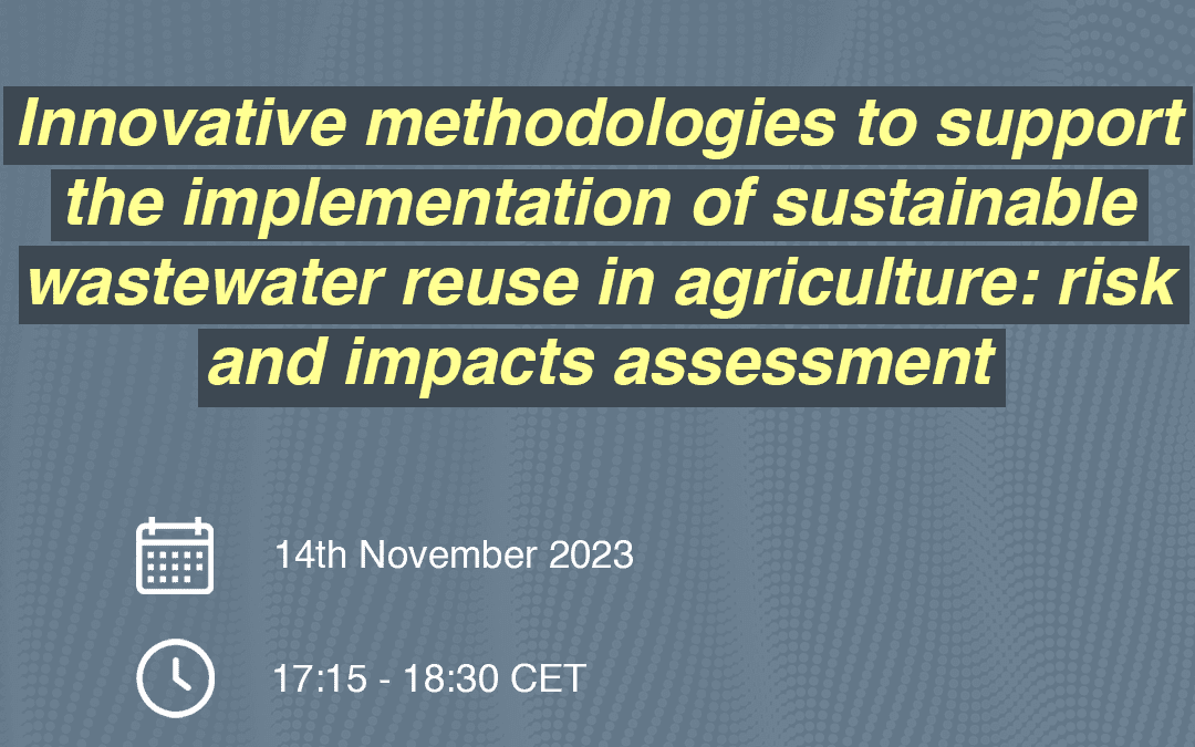 PhDTalks | Innovative methodologies to support the implementation of sustainable wastewater reuse in agriculture: risk and impacts assessment