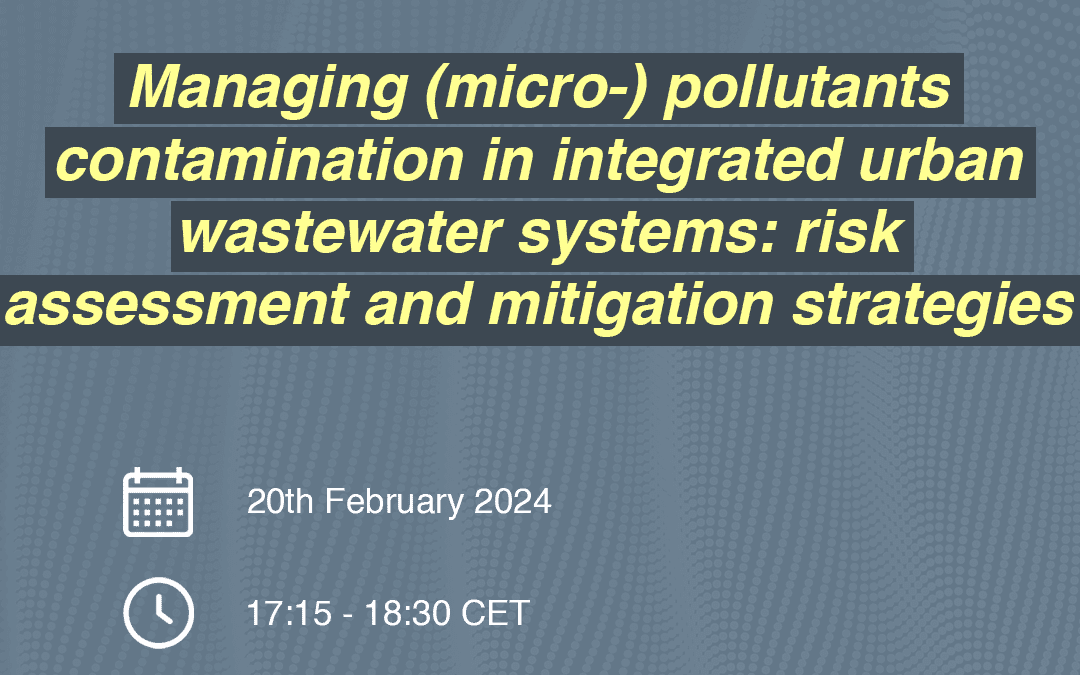 PhDTalks | Managing (micro-)pollutants contamination in integrated urban wastewater systems: risk assessment and mitigation strategies
