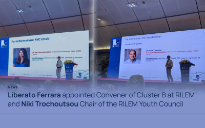 Prof. Liberato Ferrara and Niki Trochoutsou at the 79th RILEM Annual Week and ICONS 2025